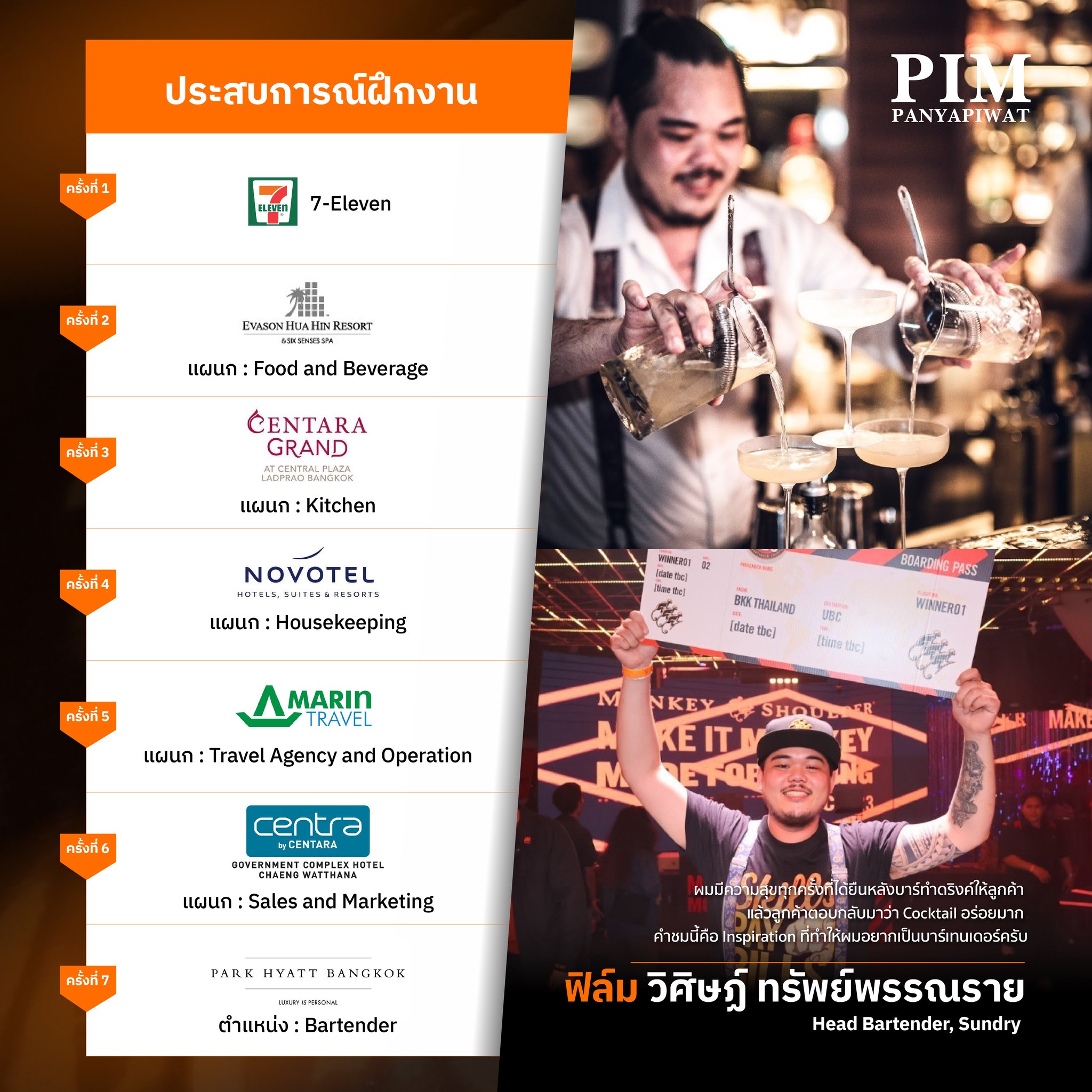 เรื่องเล่าของเหล่าบาร์เทนเดอร์ สาขาวิชาอุตสาหกรรมการบริการและการท่องเที่ยว คณะวิทยาการจัดการ พีไอเอ็ม